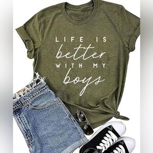 SHEIN “LIFE IS BETTER WITTH MY BOYS” tee